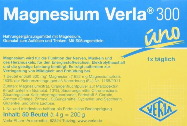 Magnesium Verla Granulat 300 mg orange , 50 Stück (1er Pack) – Bild 2