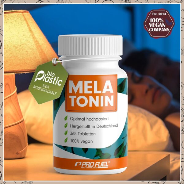 Melatonin 365 Tabletten (24 Monate) - 0,5 mg bioaktives Melatonin pro Tag (1/2 Tablette) - Optimal hochdosiert - Laborgeprüft - Ohne unerwünschte Zusatzstoff - Made in Germany - 100% vegan – Bild 4
