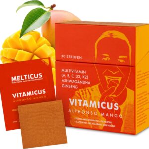Multivitamin Komplex zum Lutschen mit Vitamin A, B, C, D3, K2, Ginseng & Ashwagandha | Vegan | Stärkt Immunsystem & Knochen | Vitamin A-Z Komplex