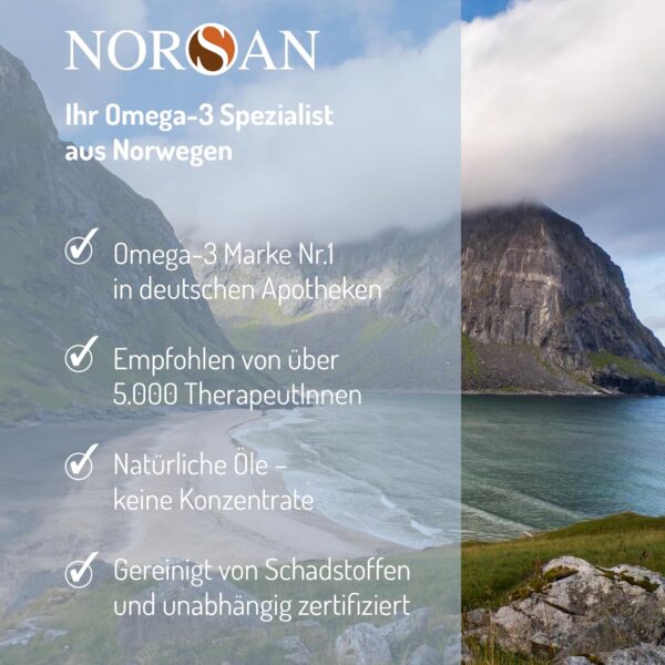 NORSAN Premium Omega-3 Arktis Dorschöl hochdosiert 2x 200 ml / 2.000 mg Omega-3 pro Portion mit Zitronengeschmack/Omega-3 Öl mit EPA & DHA/Omega-3 Premium Öl mit 800 IE Vitamin D3 – Bild 6