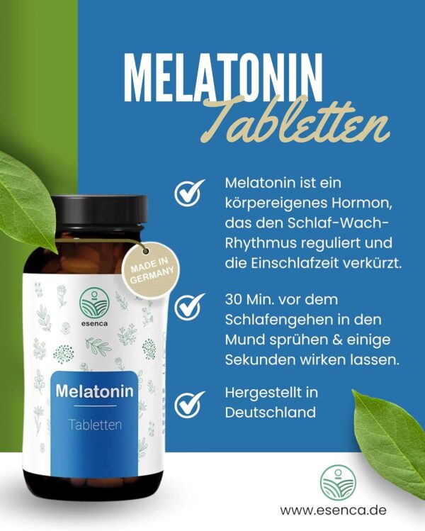 Melatonin 0,5 mg Tabletten – 365 vegane Tabletten – Hochdosiert, laborgeprüft, ohne unerwünschte Zusätze – aus Deutschland – Bild 2