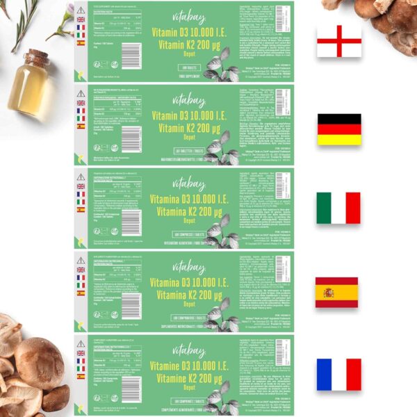 Vitabay Vitamin D3 K2 Hochdosiert 10000 IE Depot - 180 Vegane & Laborgeprüfte Vitamin D Tabletten ohne Zusätze - Trägt zur Unterstützung des Immunsystems und zur Erhaltung normaler Knochen bei – Bild 8