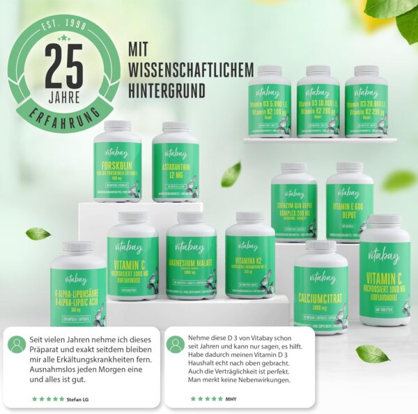 Vitabay - Vitamin D3 10000 I.E. - 120 Vegane Vit D 10000 Tabletten - Vitamin D Hochdosiert - Laborgeprüft – Bild 6