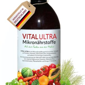 Vital Ultra - 480 ml - Mikronährstoffkonzentrat mit Vitaminen, Mineralien, Spurenelementen, Pflanzenstoffen und Omega-3-Fettsäuren - flüssiges Lebensmittel aus über 70 Zutaten mit bis zu 60 Portionen