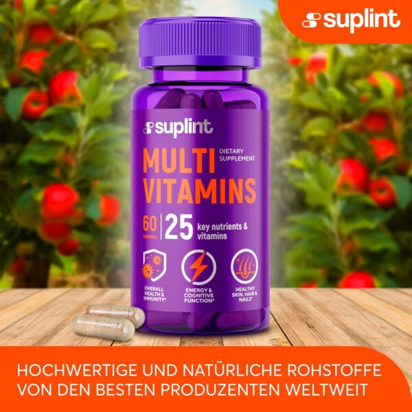 Multivitamin Komplex - 60 Kapseln für 30 Tage - Vitamin Komplex A-Z & Mineralstoffe wie Zink, Biotin - Hochdosierte Tabletten Multivinamine Für Männer Und Frauen A, C, D, E, B6, B12, K – Bild 7