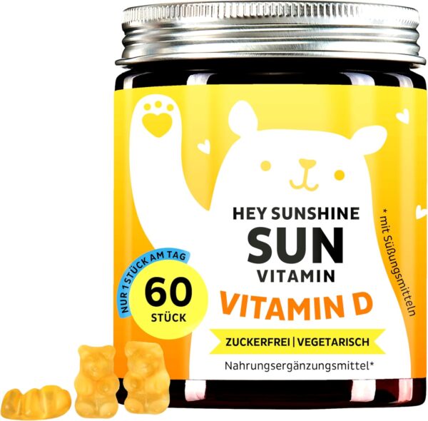 Vitamin D3 - Hochdosiert für starke Knochen, Immunsystem & Wohlbefinden - Depot mit 1000IE - unterstützung bei Mangel - Sonnenvitamin - 60 Stück - Vegetarisch - Zuckerfrei - Bears with Benefits​