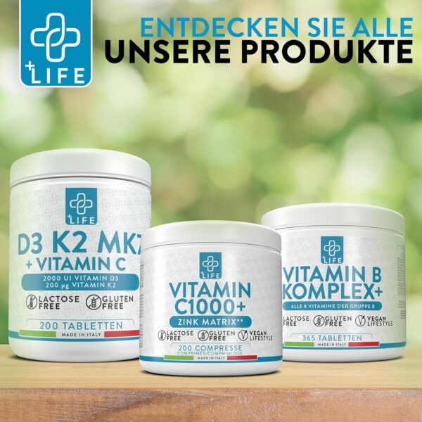 +LIFE - VITAMIN D3 Hochdoisert 2000 IU PiuLife Pocket® 600 Tabletten Reines Vit D3, Vitamin D3 2000 IE, Immunabwehr Knochen Muskeln Zähne Vegan Gluten und Laktose frei, Vitamin D3 Kapseln – Bild 6