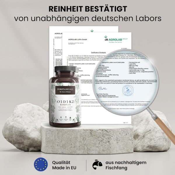 Omega 3 + Vitamin D3, K2 MK7 All-Trans mikroverkapselt - Premium Essentials O3-D3-K2 hochdosiert - Fischöl mit essentiellen EPA & DHA Fettsäuren | Fisch Öl Omega3 Fish Oil Tropfen | 240 Kapseln – Bild 2