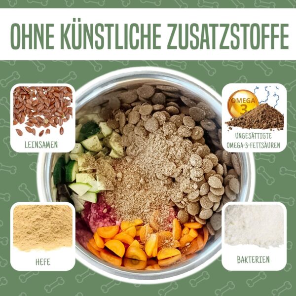 TRADIDOG Classic Nahrungsergänzungen & Vitamine für Hund mit Vitalstoffen - Gesundheitsprodukte für Hunde inkl. Omega-3 Öl Hund - pflanzliches Nahrungsergänzungsmittel Hund für alle Hunde – Bild 6