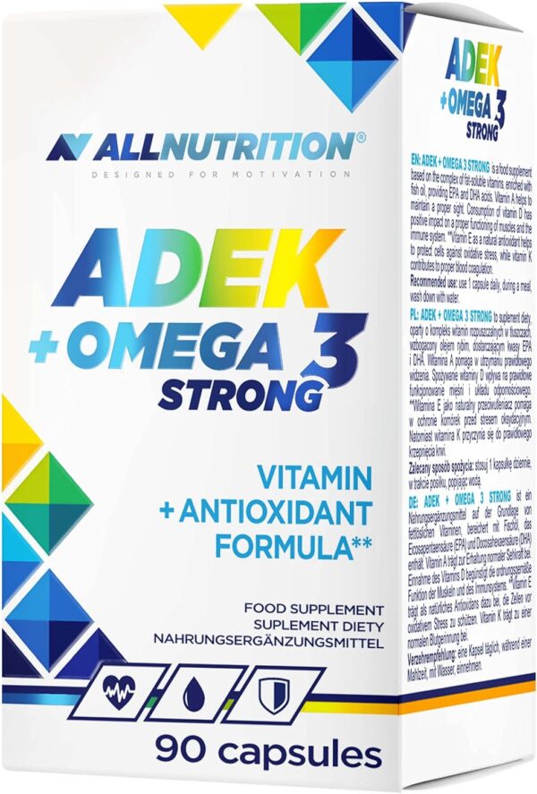 ALLNUTRITION ADEK + Omega 3 Starkes Nahrungsergänzungsmittel auf der Basis eines Komplexes fettlöslicher Vitamine für eine bessere Immunität starke Knochen scharfes Sehvermögen – Bild 2