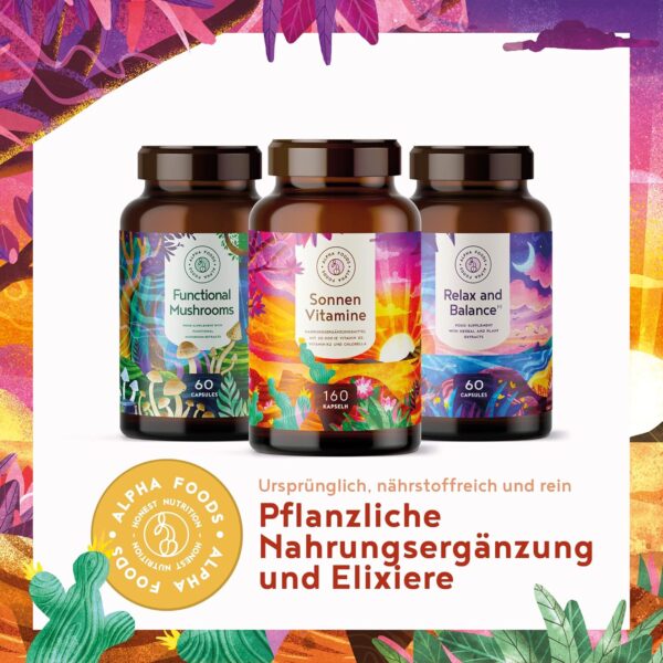 Vitamin D3 + K2 - hochdosiert 20.000 IE - 160 Kapseln - vitaMK-7, 99,99% All-Trans und pflanzliche Omega 3 Fettsäuren aus Leinsamen und Algen - SONNENVITAMINE – Bild 11