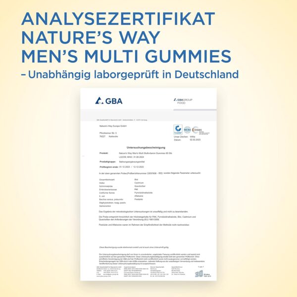Männer Multivitamin Gummies hochdosiert - A-Z Vitamine - Immunsystem stärken Erwachsene mit Vitamine D3 B6 B12 Zink Selen Folsäure - vegetarische Gummibärchen - 60 Stk – Bild 7