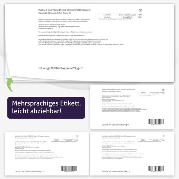 Healthy Origins, Vitamin D3, 360 Softgels, 5.000IU Vitamin D3 je Dosis, Glutenfrei, GMO frei, Geschmacksneutral – Bild 6