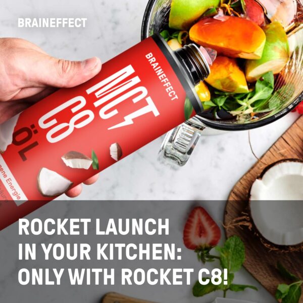 BRAINEFFECT MCT-Öl C8 (1000ml) - Bildet 300% mehr Ketone als andere MCT-Öle (100% C8) - Ketogene Ernährung - Reiner Extrakt aus Kokosnussöl - – Bild 5