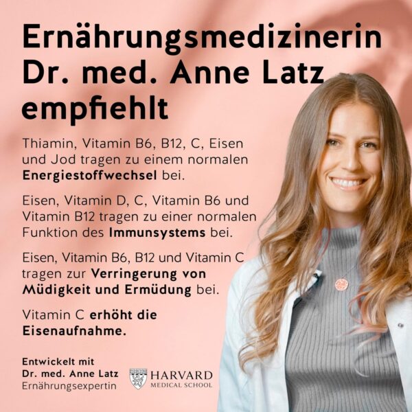 Bears with Benefits Bei Eisenmangel: Veganer Komplex mit hochdosiertem Eisen, Vitamin B12, B1, B6, C, D3 & Jod – Vitamin Gummies - 60 Stück - Vegan - Zuckerfrei – Bild 4
