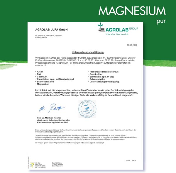 Magnesium-pur Magensiumcitrat Kapseln vegan 250 Stück Dose, hochdosiert 100mg Magnesiumcitrat pro Kapsel – Bild 4