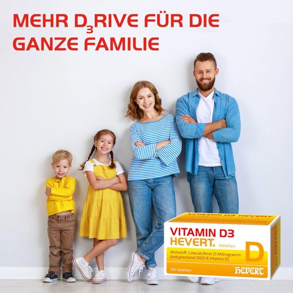 Vitamin D3 Hevert bei Mangel und erhöhtem Bedarf, 100 St. Tabletten – Bild 4