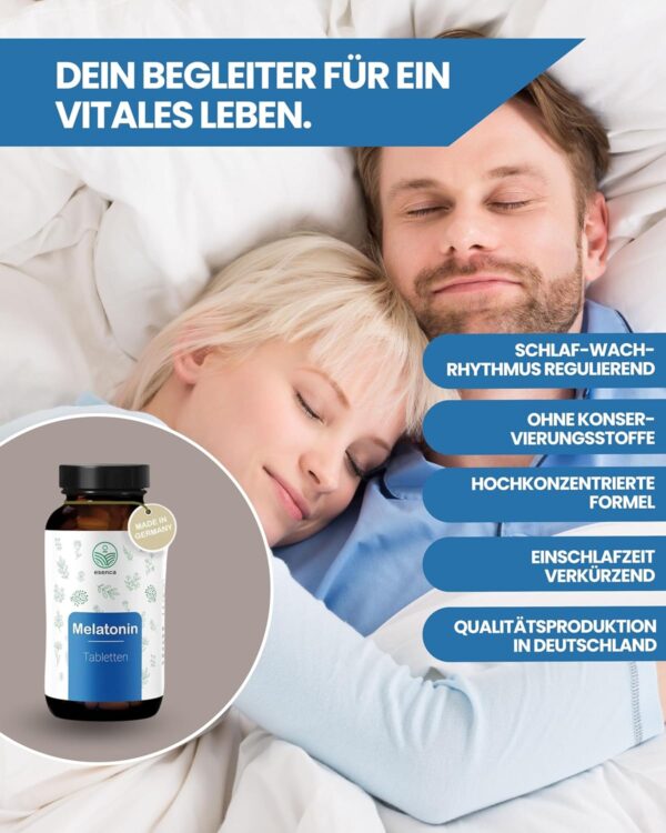 Melatonin 0,5 mg Tabletten – 365 vegane Tabletten – Hochdosiert, laborgeprüft, ohne unerwünschte Zusätze – aus Deutschland – Bild 5