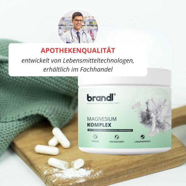 Magnesium Tabletten | Magnesium-Komplex aus Magnesiumcitrat, Magnesium Malat & Magnesium Bisglycinat von brandl® optimiert für Sportler | 180 Premium Magnesium Kapseln – Bild 3