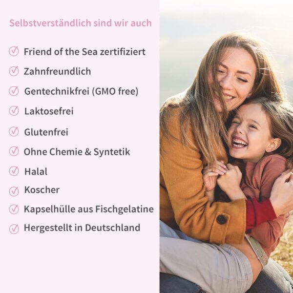 Premium Omega-3 Kapseln – für Mama & Baby – 293 mg DHA und 173 mg EPA – vor, während & nach der Schwangerschaft – sicheres & frisches Omega-3 – einfache Einnahme – 90 Mini-Kapseln – Bild 7