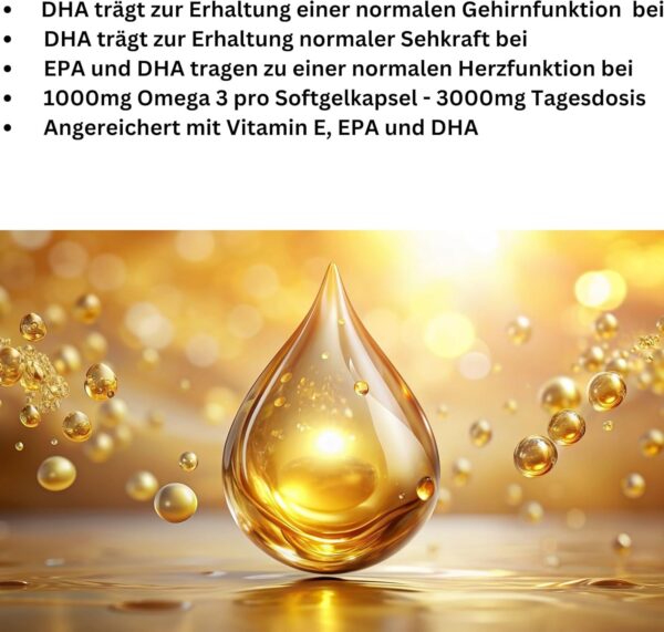 Anabol Cracker 520 Omega 3 Kapseln, hochdosiert 3000 mg Tagesdosis mit EPA DHA + Vitamin E Essentielle Omega Fettsäuren – Bild 5