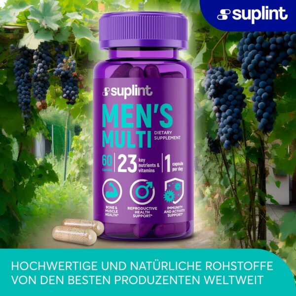 Multivitamin Für Männe - 60 Kapseln für 60 Tage - Vitamin Komplex A-Z & Mineralstoffe wie Zink, Magnesium, Und Mehr - Hochdosierte Tabletten Multivinamine A, C, D, E, B6, B12, K – Bild 7
