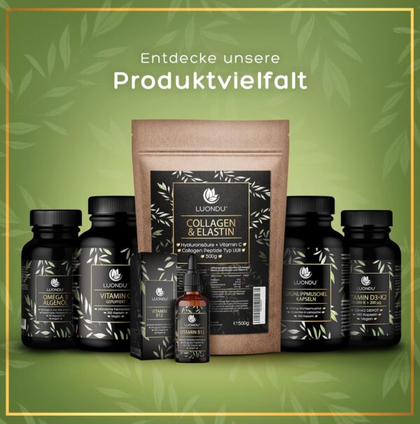 Luondu Vitamin D3 10.000 I.E + Vitamin K2 MK7 200 mcg Depot (Hochdosiert & Vegan) Vitamin D3 K2 Kapseln hochdosiert (180 Kapseln) – Bild 7