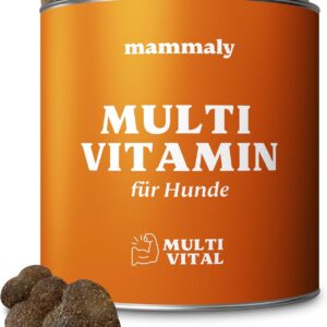 mammaly - 15 in 1 Multivitamin Komplex für Hunde - Multi Vital 325g 110 Leckerli - Omega 3, Vitamin B, C, A, D3, E Snacks - Leckerlies für Hund - Unterstützt Immunsystem, Vitalität, Gehirnfunktion