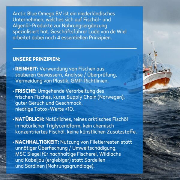 Arctic Blue Omega 3 Fischöl – 150 ml flüssig – MSC-Zertifiziert – hochdosiert mit DHA, EPA und Vitamin D – ohne Aufstoßen oder Fischgeruch – arktisches Fischöl – Orangengeschmack – Bild 6