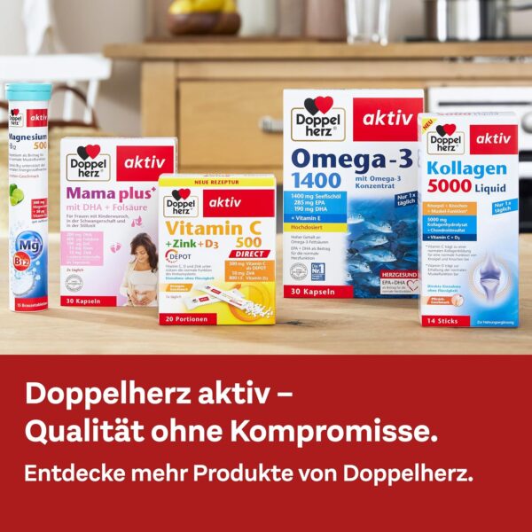 Doppelherz Magnesium 500 + B12 + D3 DIRECT mit DEPOT-Funktion - Magnesium als Beitrag für die normale Funktion der Muskeln und des Nervensystems - 20 Portionen Micro-Pellets (Packung mit 2) – Bild 6