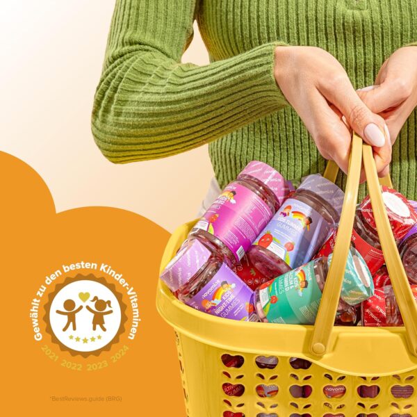 Vitamin D Kinder 400IE - 3 Monate - Vitamin D3 Kinder - Glutenfrei Gummibärchen Alternative zu Vitamin D Tropfen & Tabletten - Vegetarisch - Vitamin D Hochdosiert für Immunsystem & Knochen - Novomins – Bild 7