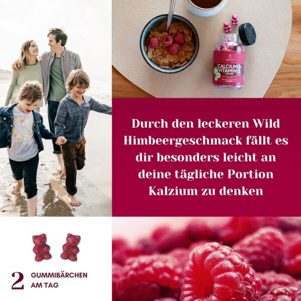VITAYUMMY Calcium & Vitamin D3 Vegane Vitamin Gummibärchen - Vitamine Kinder & Erwachsene - Immunsystem Stärken - Fördert die Zahn- und Knochengesundheit - 60 Vitamin Gummies 1 Monat – Bild 4