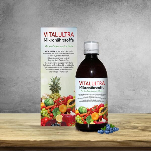 Vital Ultra - 480 ml - Mikronährstoffkonzentrat mit Vitaminen, Mineralien, Spurenelementen, Pflanzenstoffen und Omega-3-Fettsäuren - flüssiges Lebensmittel aus über 70 Zutaten mit bis zu 60 Portionen – Bild 4