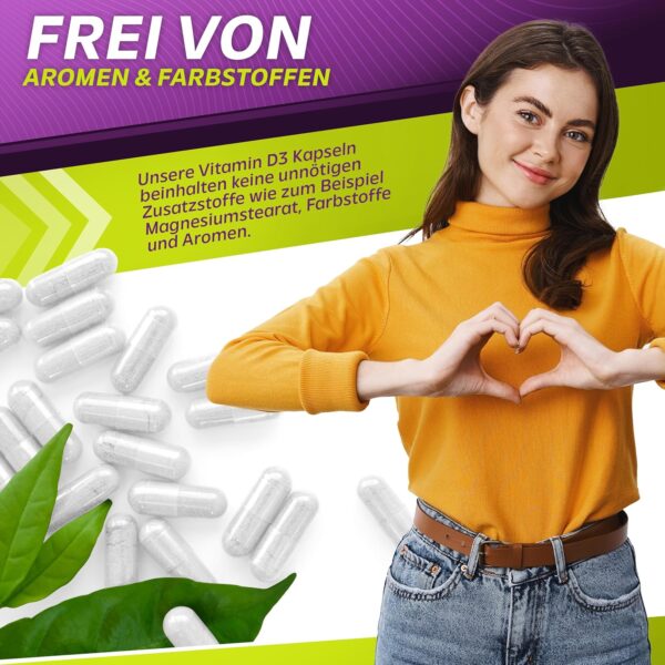 Vita2You Vitamin D3-20.000 IE - 120 Kapseln - Hochdosiert - 1000 I.E. pro Tag - 20000 Einheiten - Premium Qualität - Made in Germany – Bild 4