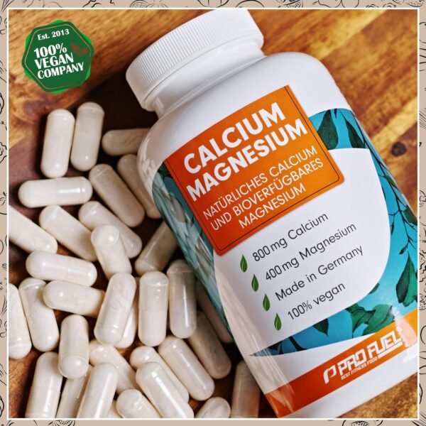 Calcium & Magnesium 180 Kapseln- hochdosiert mit 800 mg Calcium + 400 mg Magnesium pro Tag - hohe Bioverfügbarkeit durch natürliches Calcium aus Rotalgen und Magnesium-Citrat - laborgeprüft & vegan – Bild 4