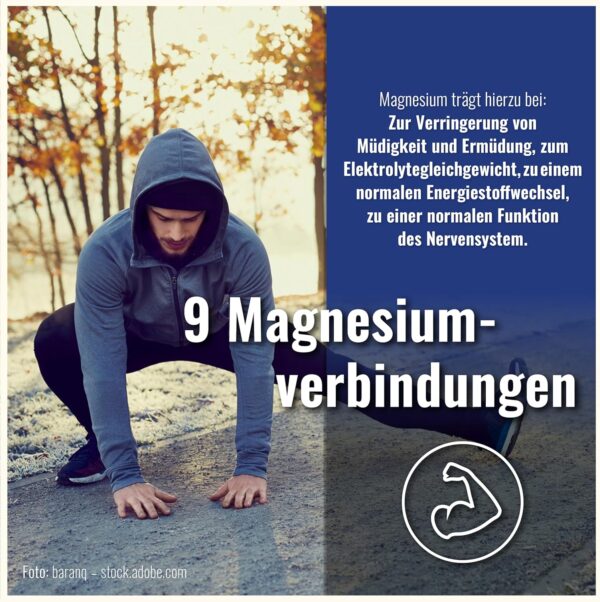 Magnesium Komplex Hochdosiert 400mg - [300x Kapseln - 9 Magn Verbindungen] – Magnesiumkomplex - Magnesium Hochdosiert Kapseln – Complex Mit Vitamin B – Magnesiumoxid, Magnesiumbisglycinat – Bild 3