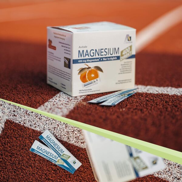 Avitale Magnesium 400 direkt Orange - Direktgranulat zur Einnahme ohne Wasser, 210 g – Bild 2