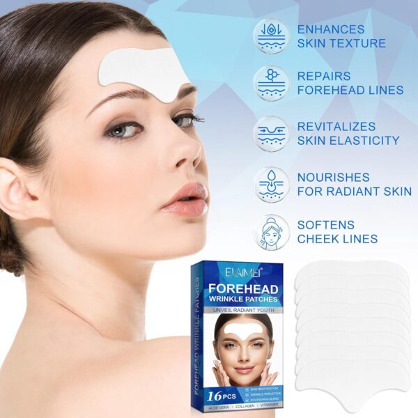 Anti-Falten-Stirnpflaster 32PCS, Anti-Falten-Pflaster mit Aloe, Kollagen, Vitamin E, Anti-Falten-Pflaster, Stirnfaltenbehandlung – Bild 9