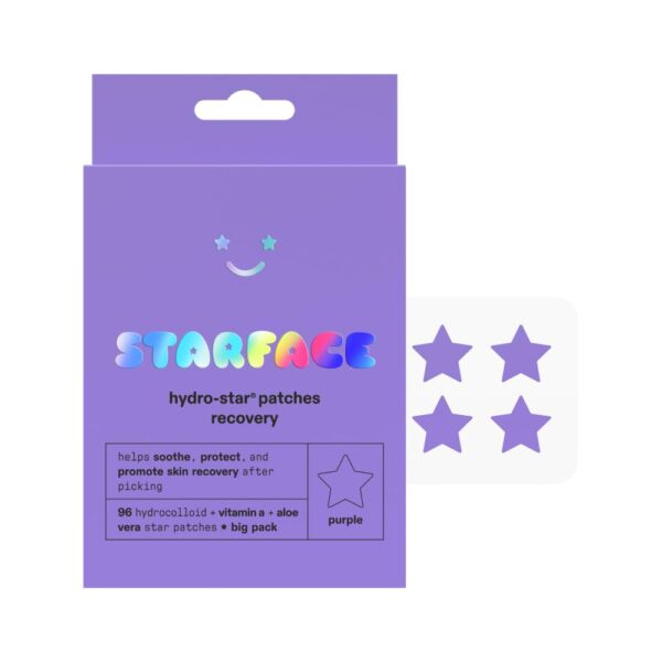 Starface Hydro-Star Recovery Big Pack, Hydrokolloid-Pflaster mit Aloe Vera und Vitamin A, beruhigt und schützt die Haut nach der Ernte (96 Stück)