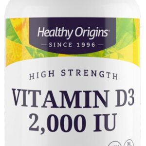 Healthy Origins, Vitamin D3, 360 Softgels, 2.000IU Vitamin D3 je Dosis, Glutenfrei, GMO frei, Geschmacksneutral