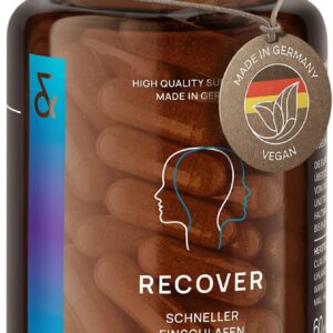 N°6 RECOVER Schlafmittel pflanzlich - Melatonin hochdosiert mit L-Tryptophan, Baldrian, Passionsblume, Hopfen, Melissenextrakt - Einschlafhilfe Erwachsene - 60 Melatonin Kapseln