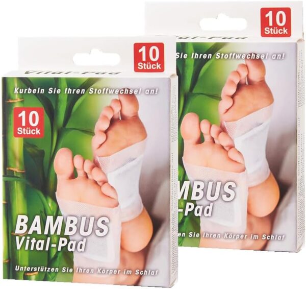 Bambus Vital-Pads Fußpflaster zur Entgiftung, Stressabbau und Tiefschlaf - 20 Pads