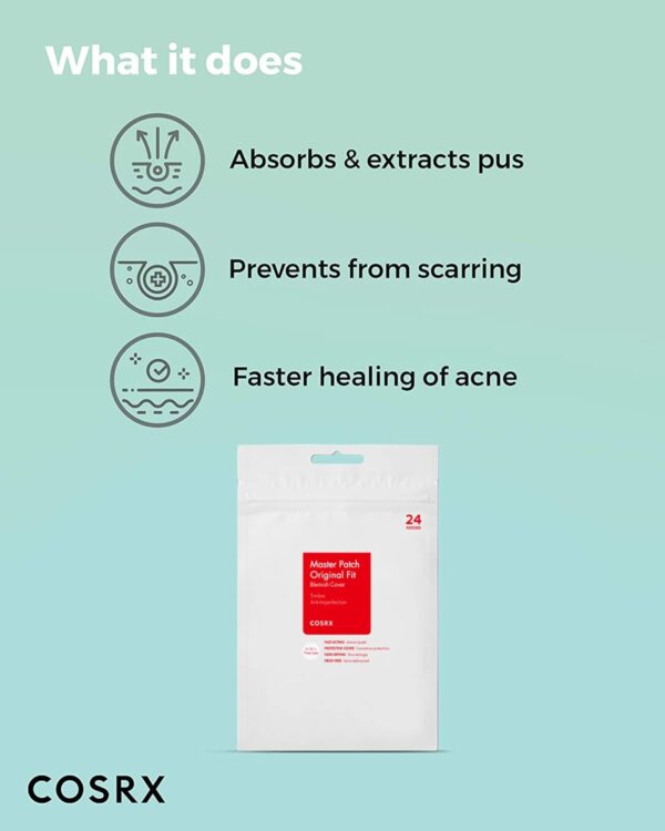 COSRX Master Patch Original Fit 96 Stück - 4 Packungen, Anti Pickel Patches, gegen Pickel und Unreinheiten, Acne Pimple Patches, Intensive Behandlung, Hydrokolloid Pflaster gesicht, 3 Größen – Bild 7