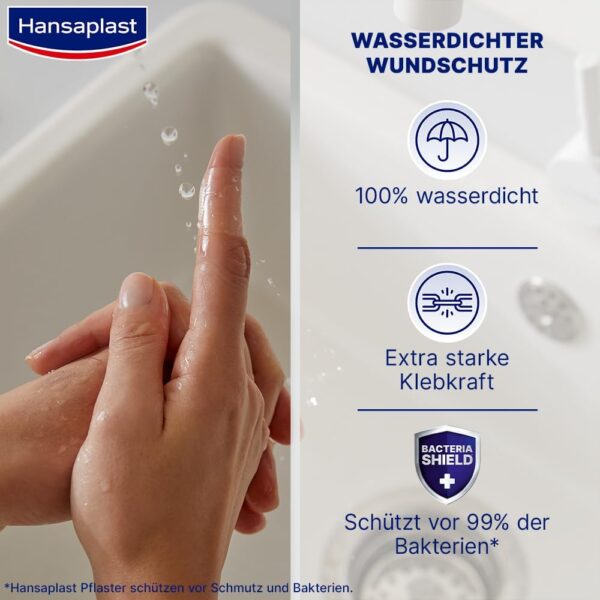 Hansaplast Erste Hilfe Pflaster Mix (20 Strips), Pflaster Set in verschiedenen Größen ideal für unterwegs, Wundpflaster mit Bacteria Shield – Bild 5