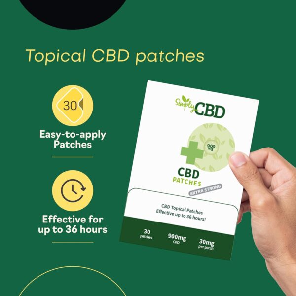 Simply CBD Topical Patches — 30 Pflaster — 30 mg pro Pflaster, weiß – Bild 3