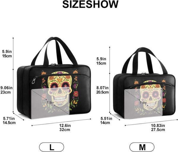 Fustylead Bunte Erste-Hilfe-Tasche mit aufwändigem Blumenmuster, groß, Medikamententasche mit Reißverschluss für Pillen, Vitamine, Fischöl, Nahrungsergänzungsmittel für Damen und Herren – Bild 3