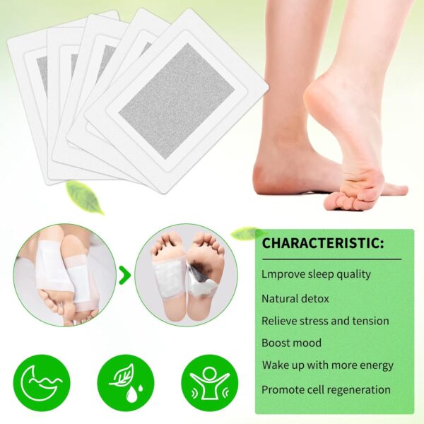 20 Stück Detox Fußpflaster,Entgiftungspflaster Füße Original,Natürliche Deep Cleansing Foot Pads,Detox Pflaster Fuß,Detox Foot Patch Entgiftung,für Reinigung Körpers Tiefschlaf 100% Natürliche Fußpads – Bild 6