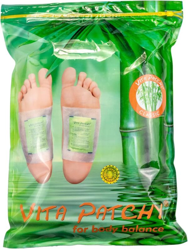 100 x Vita Patchy® Vitalpflaster Gold mit hochwertigem Turmalin Fusspflaster Bambuspflaster Foot Pads