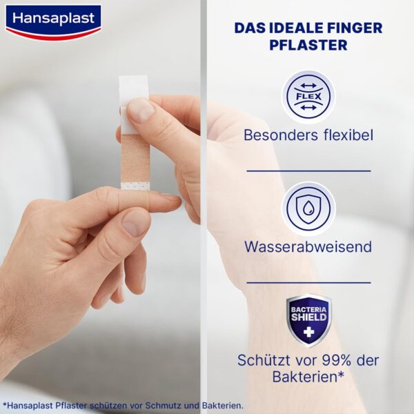 Hansaplast Erste Hilfe Pflaster Mix (20 Strips), Pflaster Set in verschiedenen Größen ideal für unterwegs, Wundpflaster mit Bacteria Shield – Bild 6