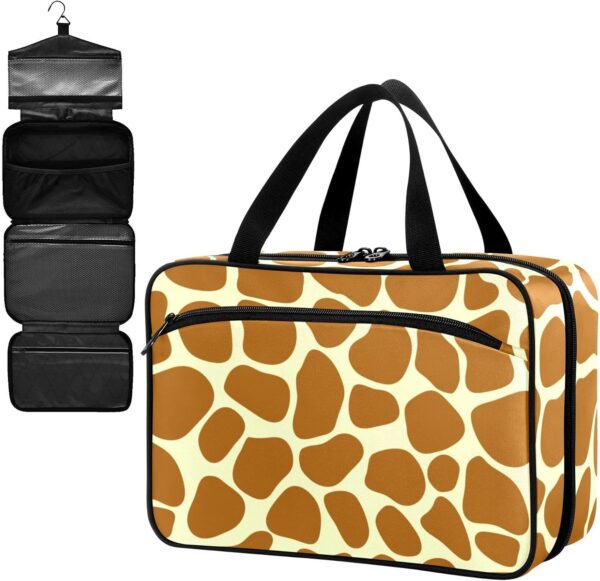 Fustylead Leere Reise-Erste-Hilfe-Tasche, Giraffenhaut, groß, mit Reißverschluss, für Pillen, Vitamine, Fischöl, Nahrungsergänzungsmittel für Damen und Herren